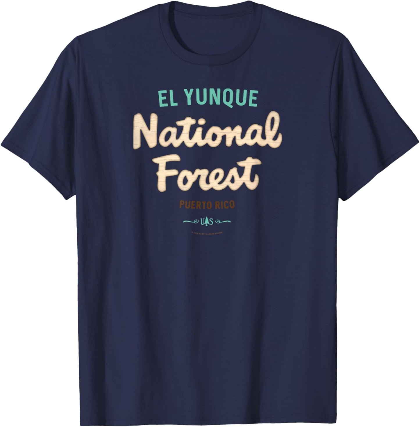 El Yunque National Forest Puerto Rico USFS Script Logo T-Shirt - T-Shirt | Navy