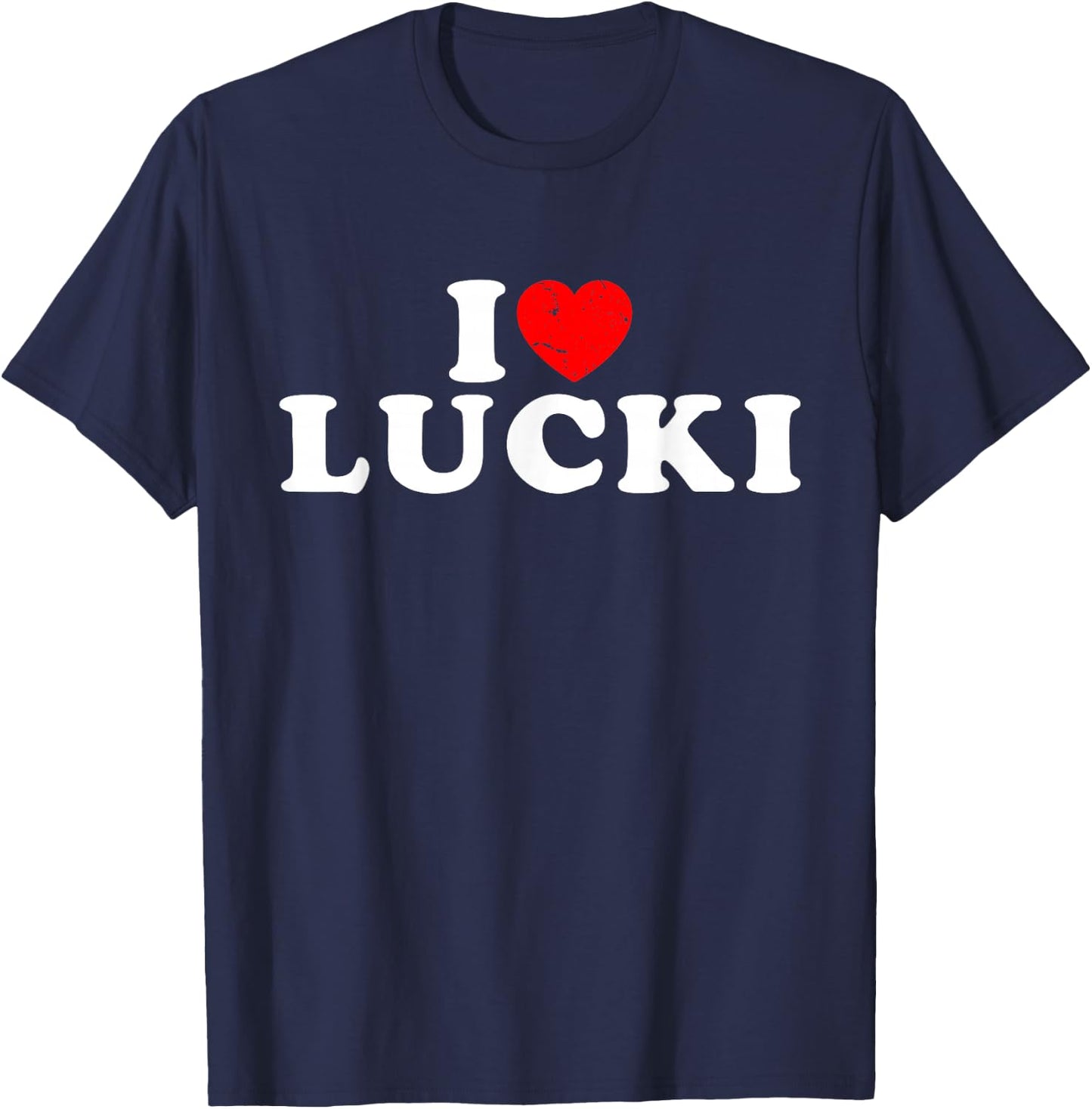 I Love Lucki I Heart Lucki - Red Heart T-Shirt - T-Shirt | Navy