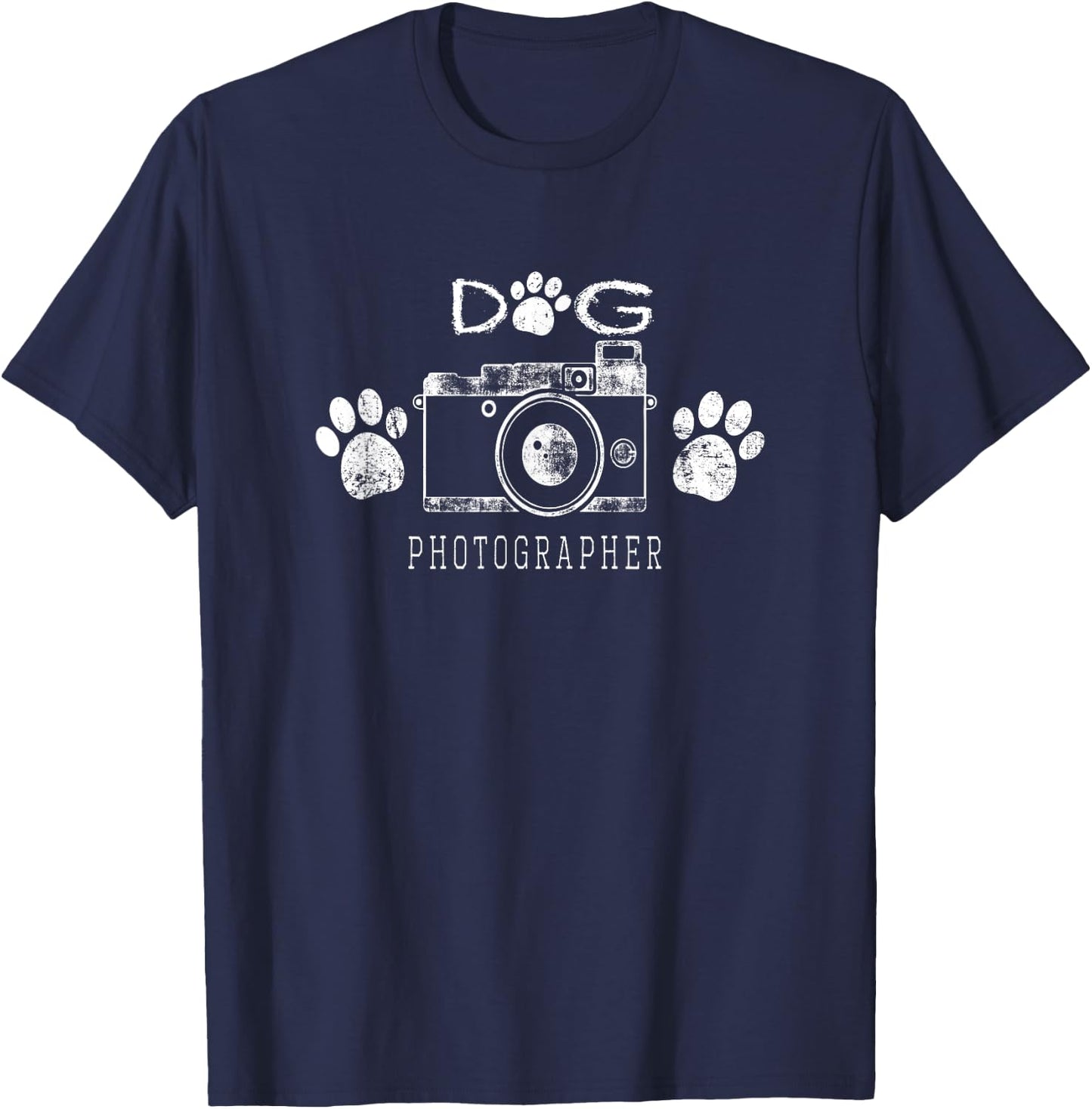 Funny vintage style Dog Photographer shirt T-Shirt - T-Shirt | Navy