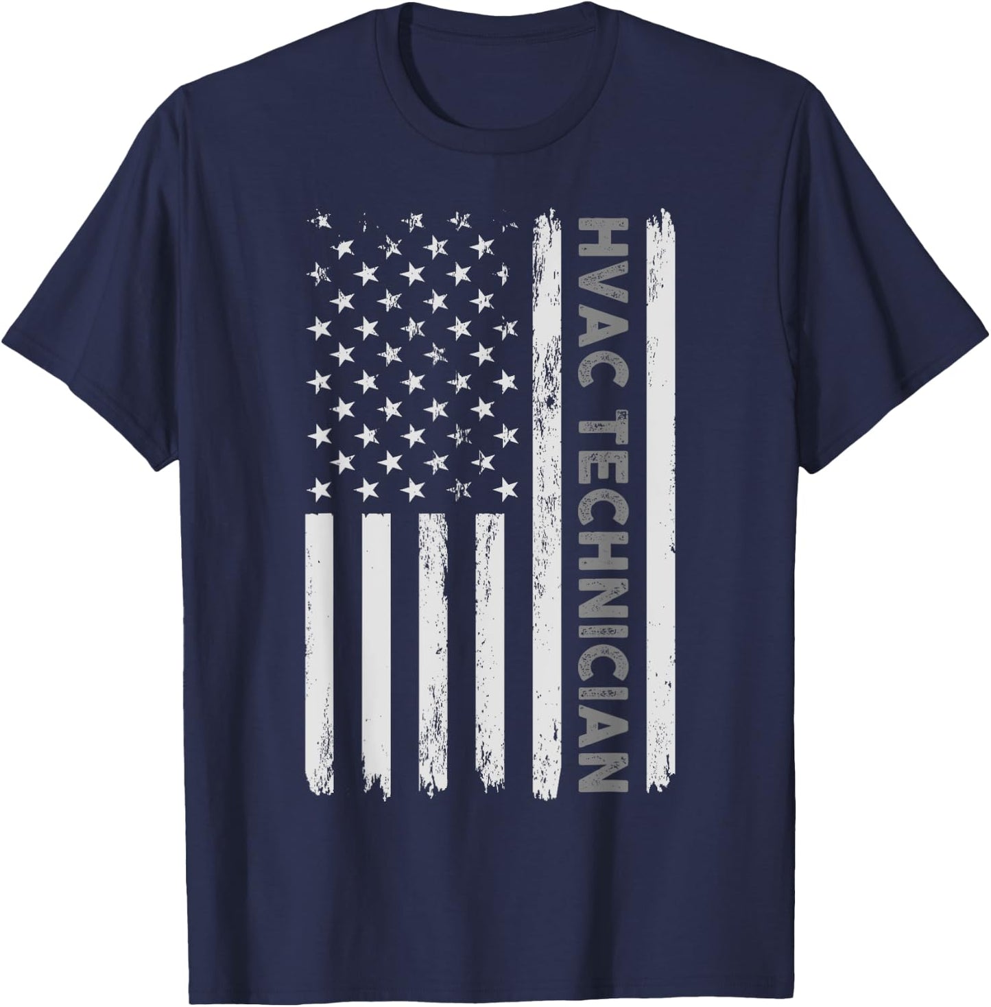 US HVAC Technician Gift USA Repairman Men Fourth Of July T-Shirt - T-Shirt | Navy