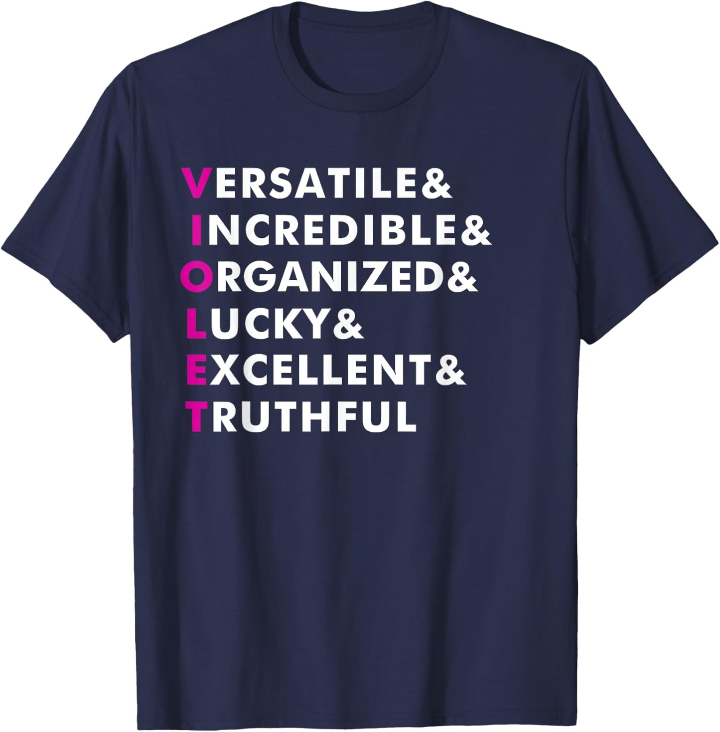 Violet Name Shirt Personalized Gift T-Shirt - T-Shirt | Navy
