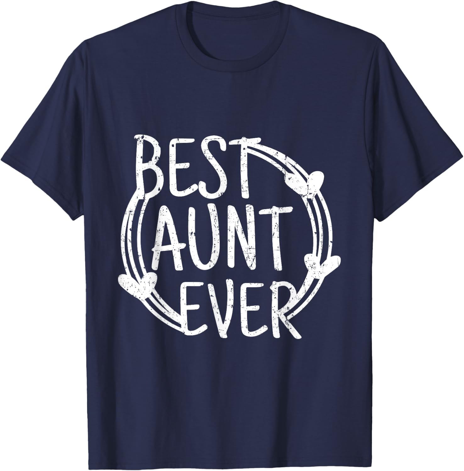 Best Aunt Ever Vintage Distressed T-Shirt - T-Shirt | Navy