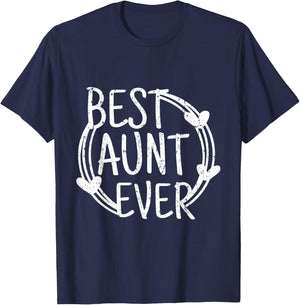 Best Aunt Ever Vintage Distressed T-Shirt - T-Shirt | Navy