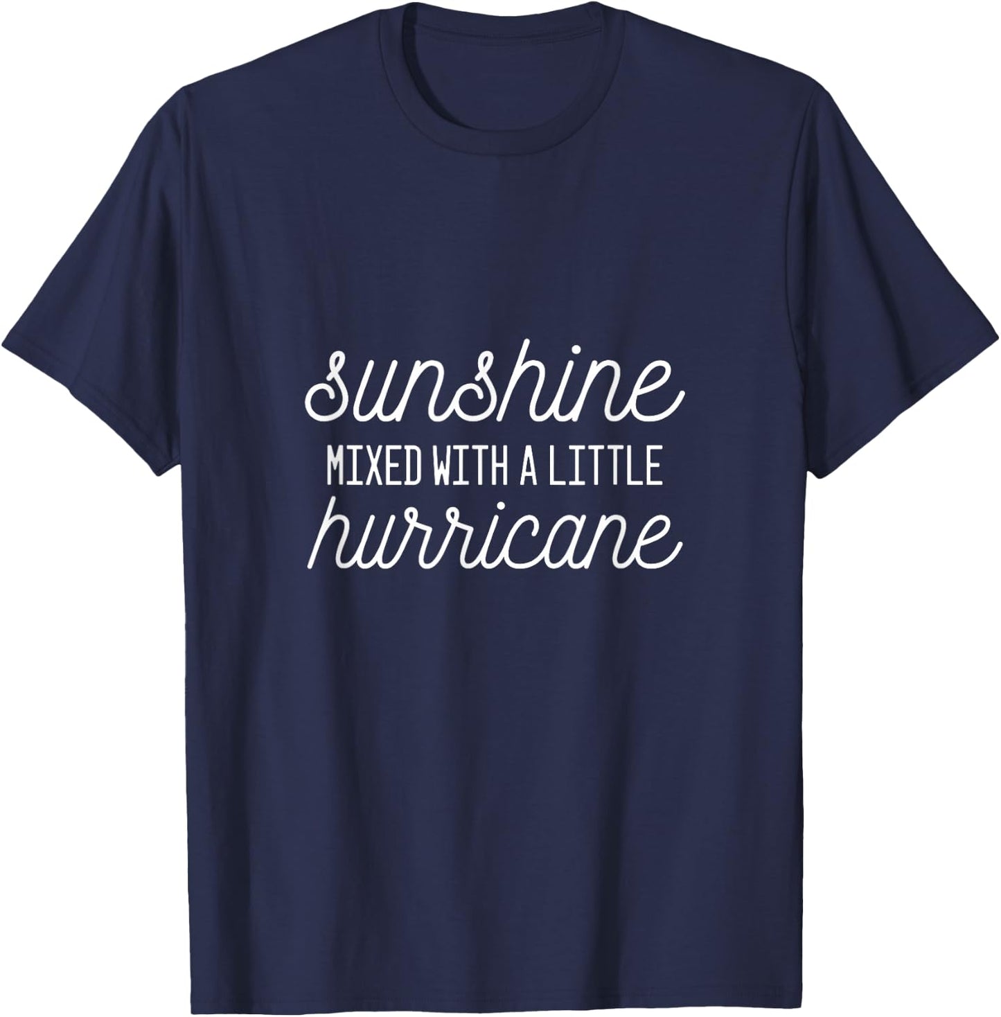 Sunshine With Hurricane Loving Parents T-Shirt - T-Shirt | Navy