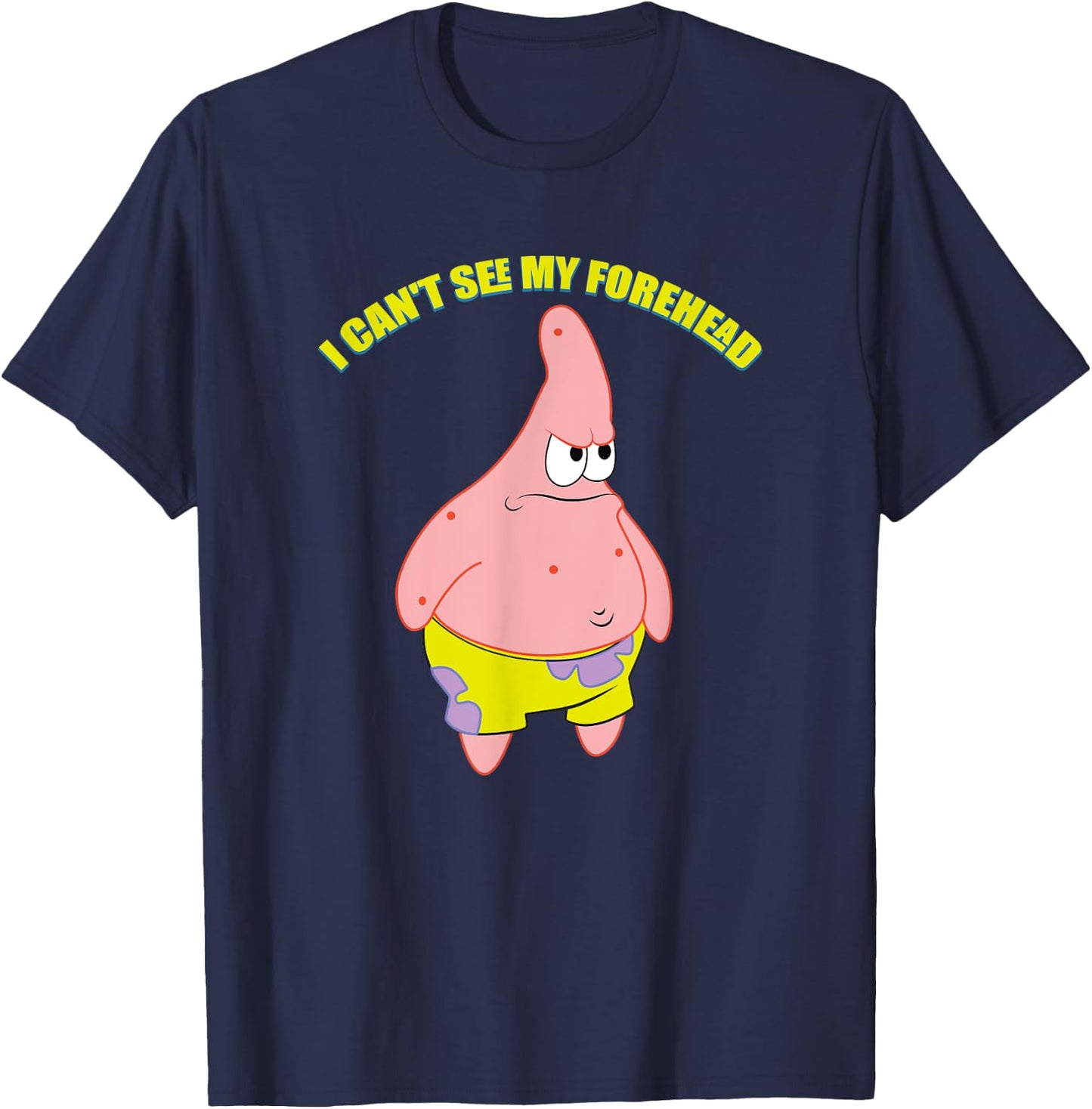Mademark x SpongeBob SquarePants - Patrick Star - I Can't See my Forehead T-Shirt - T-Shirt | Navy