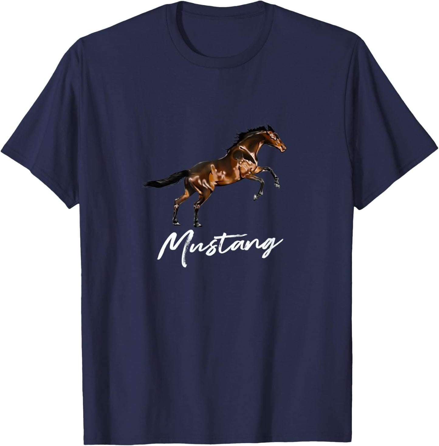Running Wild Mustang Horse breed Equestrian Lover Shirt T-Shirt - T-Shirt | Navy