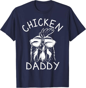 Chicken Daddy Farmer Rooster Poultry Farm - Chicken Dad T-Shirt - T-Shirt | Navy
