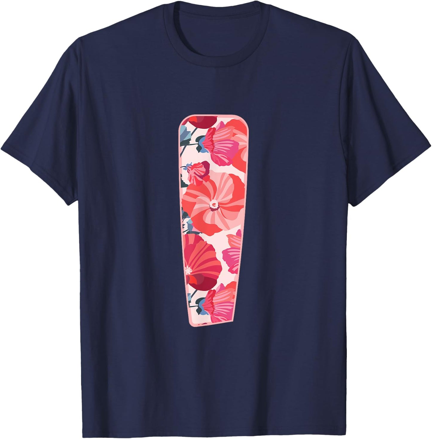 Letter I Sign Alphabet Last Name Vowel Flower Nature Gift T-Shirt - T-Shirt | Navy