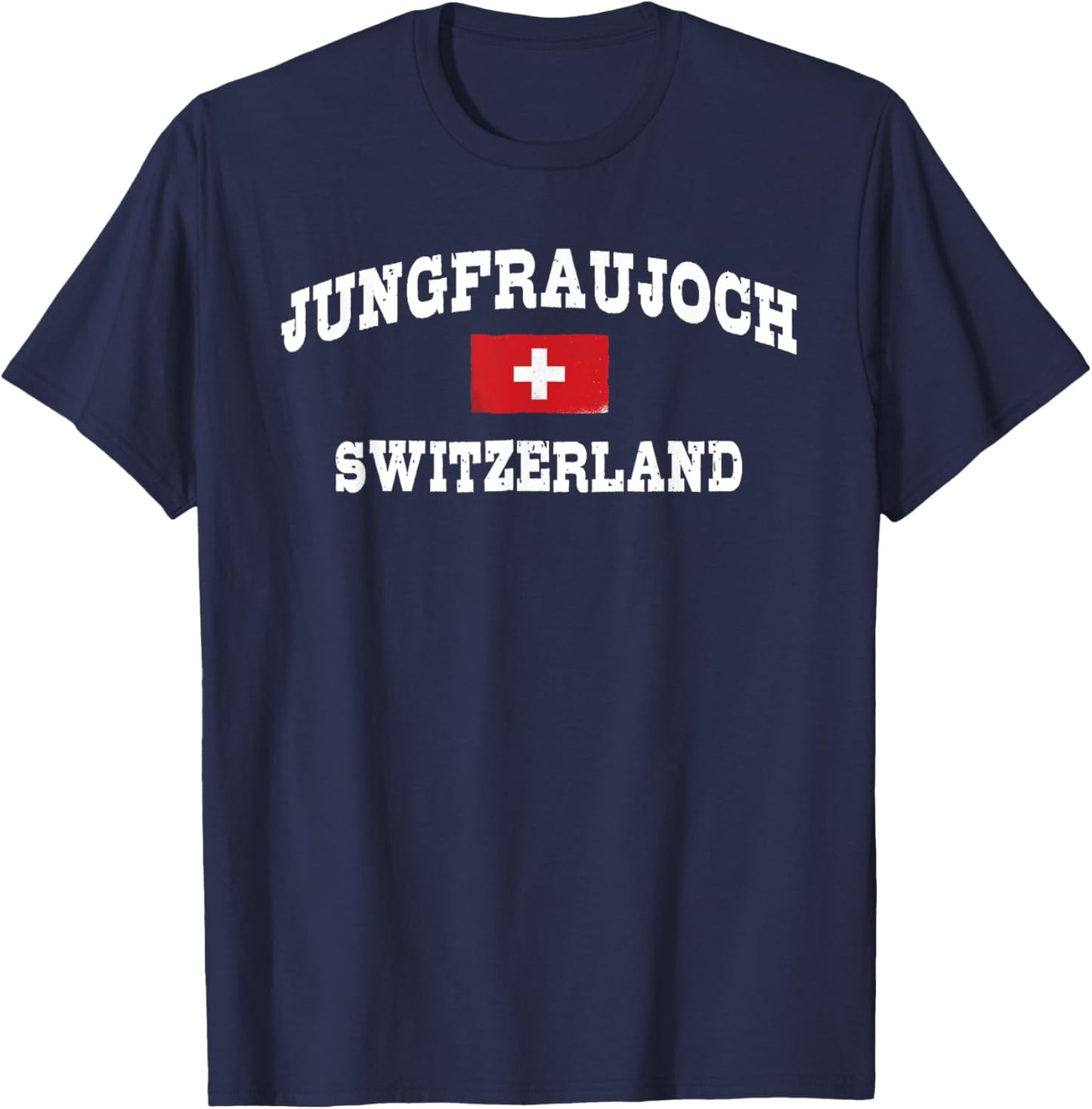 Jungfraujoch Switzerland - Swiss Flag T-Shirt - T-Shirt | Navy