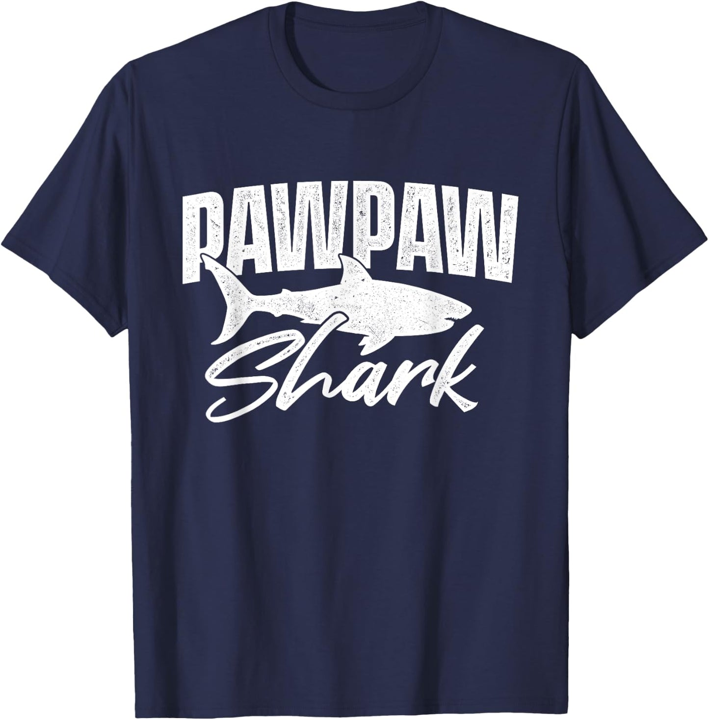Pawpaw Shark - Sea Animal Ocean Grandpa Grandfather T-Shirt - T-Shirt | Navy