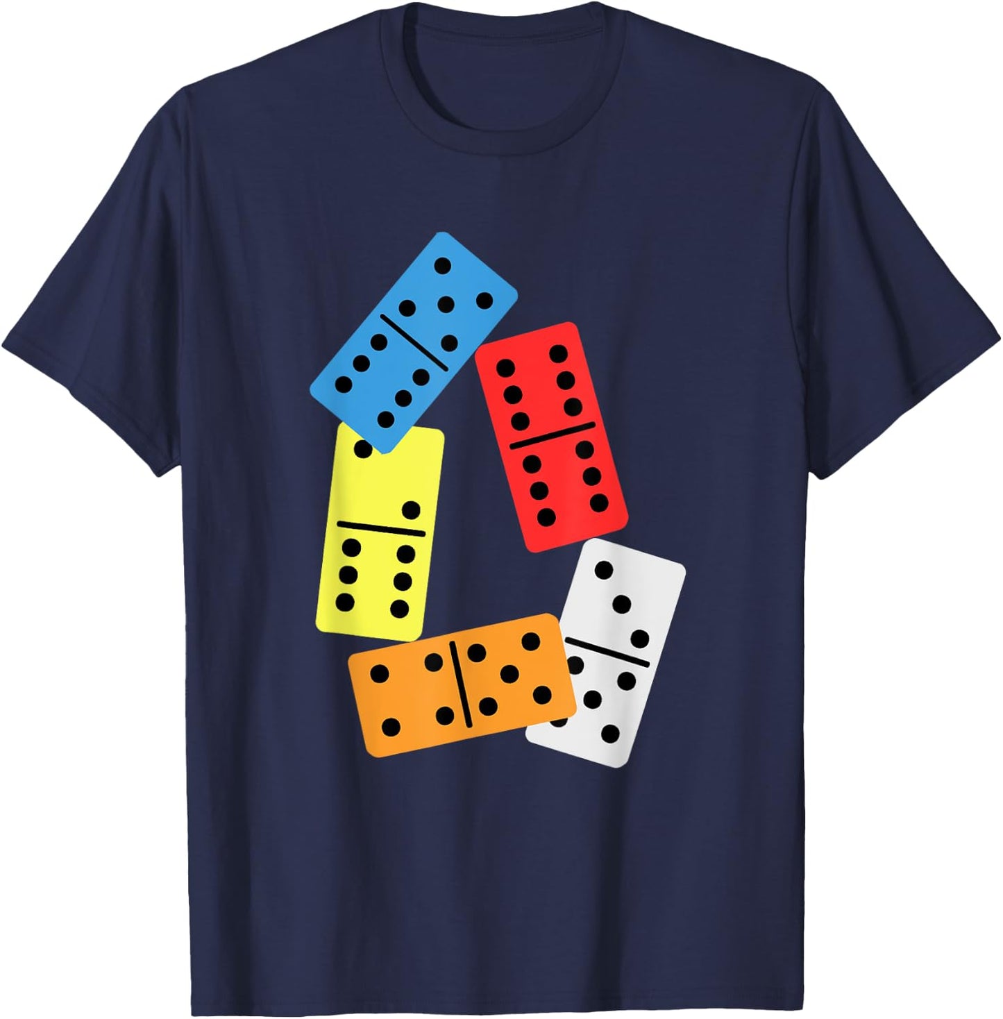 Colorful Domino Tiles Dominoes Domino Effect Tactics Gift T-Shirt - T-Shirt | Navy
