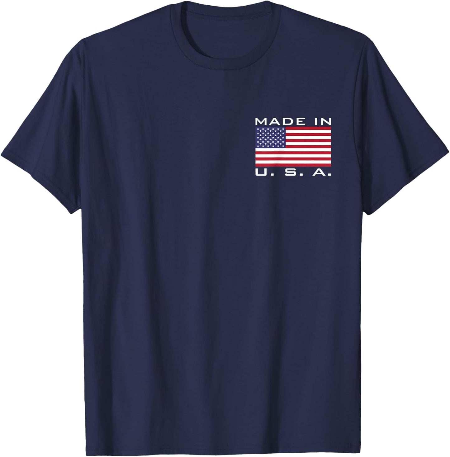 Made in The USA, Made in America, US Flag, Stars and Stripes Colour T-Shirt - T-Shirt | Navy