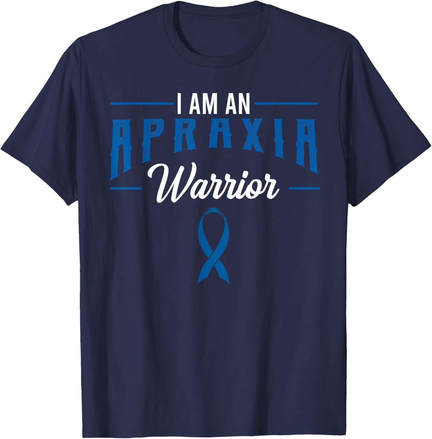 Apraxia Awareness Supporter Limb-Kinetic Fighter Warrior T-Shirt - T-Shirt | Navy