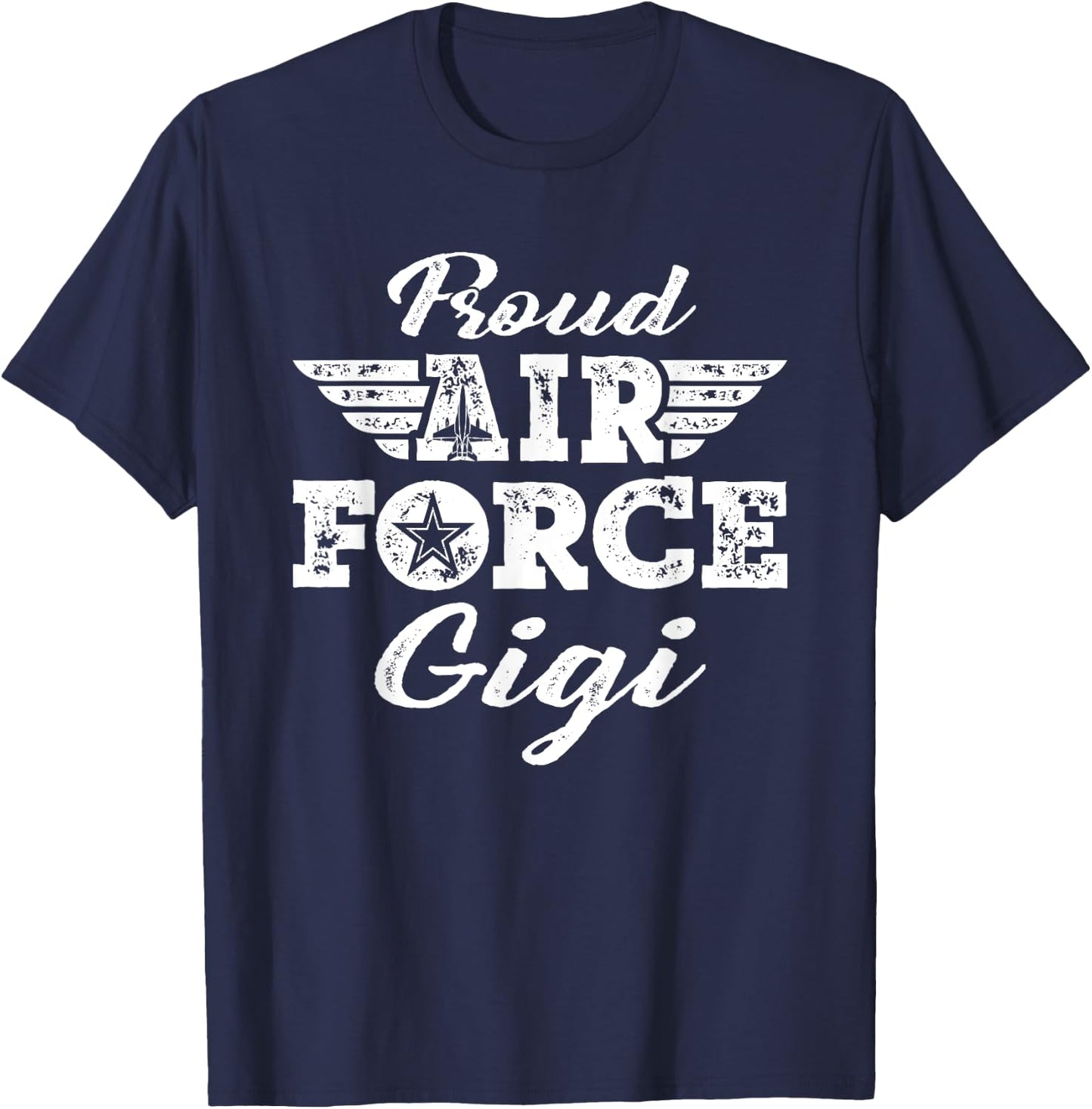 Proud Air Force Gigi Pride Military Family Grandmother Gifts T-Shirt - T-Shirt | Navy