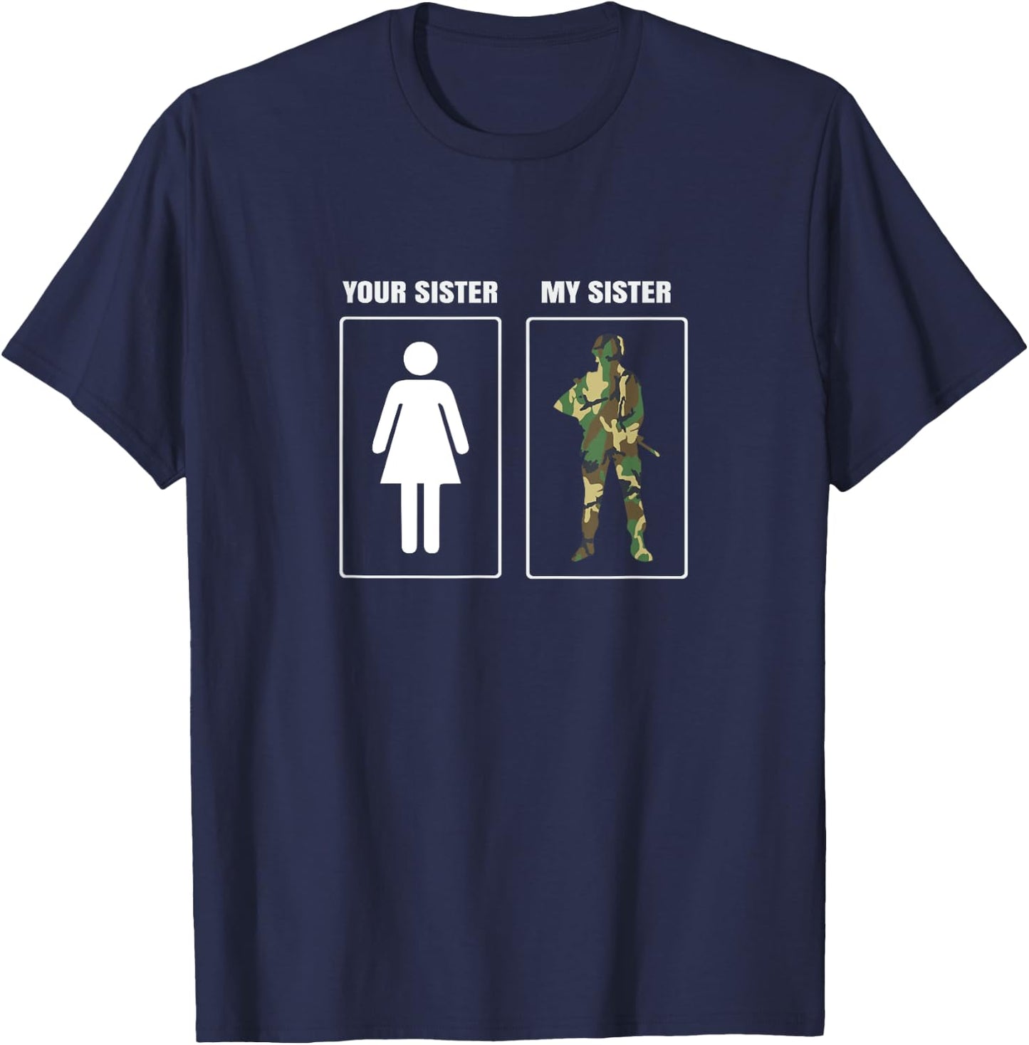 Army Military Sister Appreciation Proud Brother T-Shirt - T-Shirt | Navy