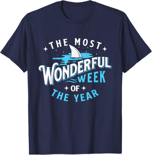 The Most Wonderful Week Of The Year - Shark Lover Sea Ocean T-Shirt - T-Shirt | Navy
