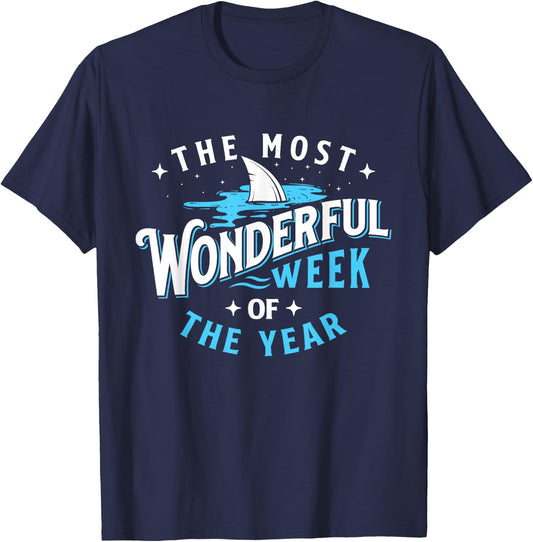 The Most Wonderful Week Of The Year - Shark Lover Sea Ocean T-Shirt - T-Shirt | Navy