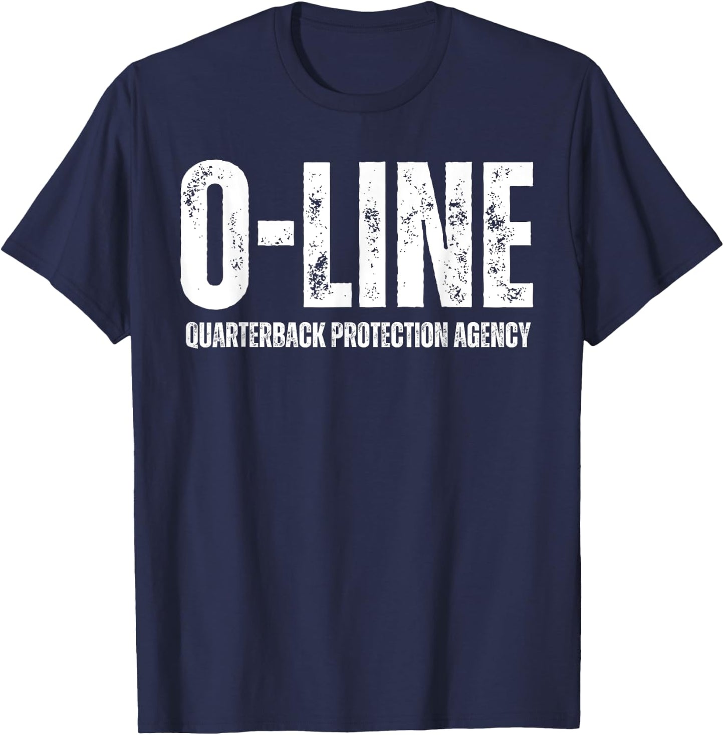 O-Line Quarterback Protection Agency Football Offensive Line T-Shirt - T-Shirt | Navy