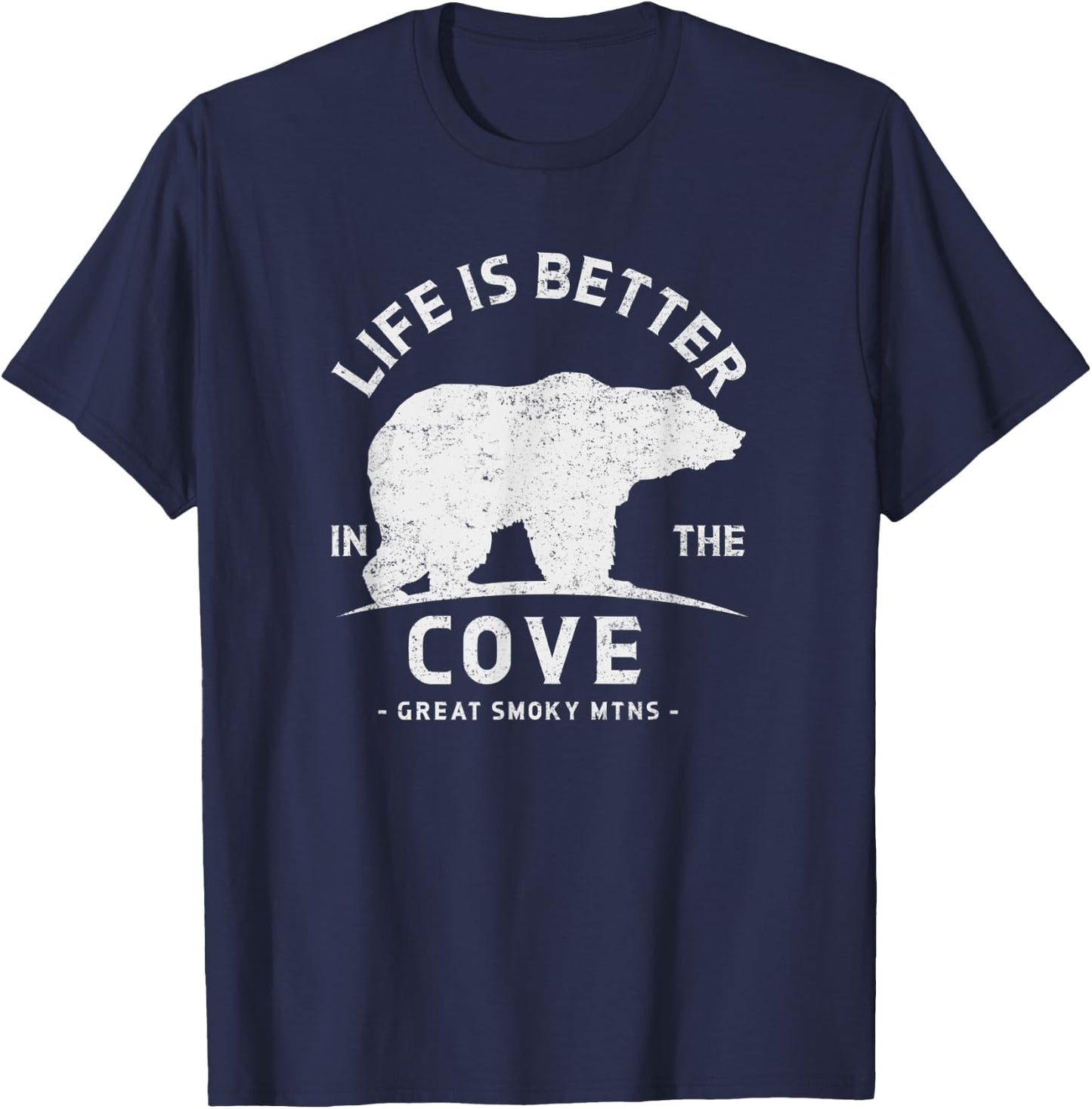 Life is Better in Cades Cove Great Smoky Mountains T-Shirt - T-Shirt | Navy