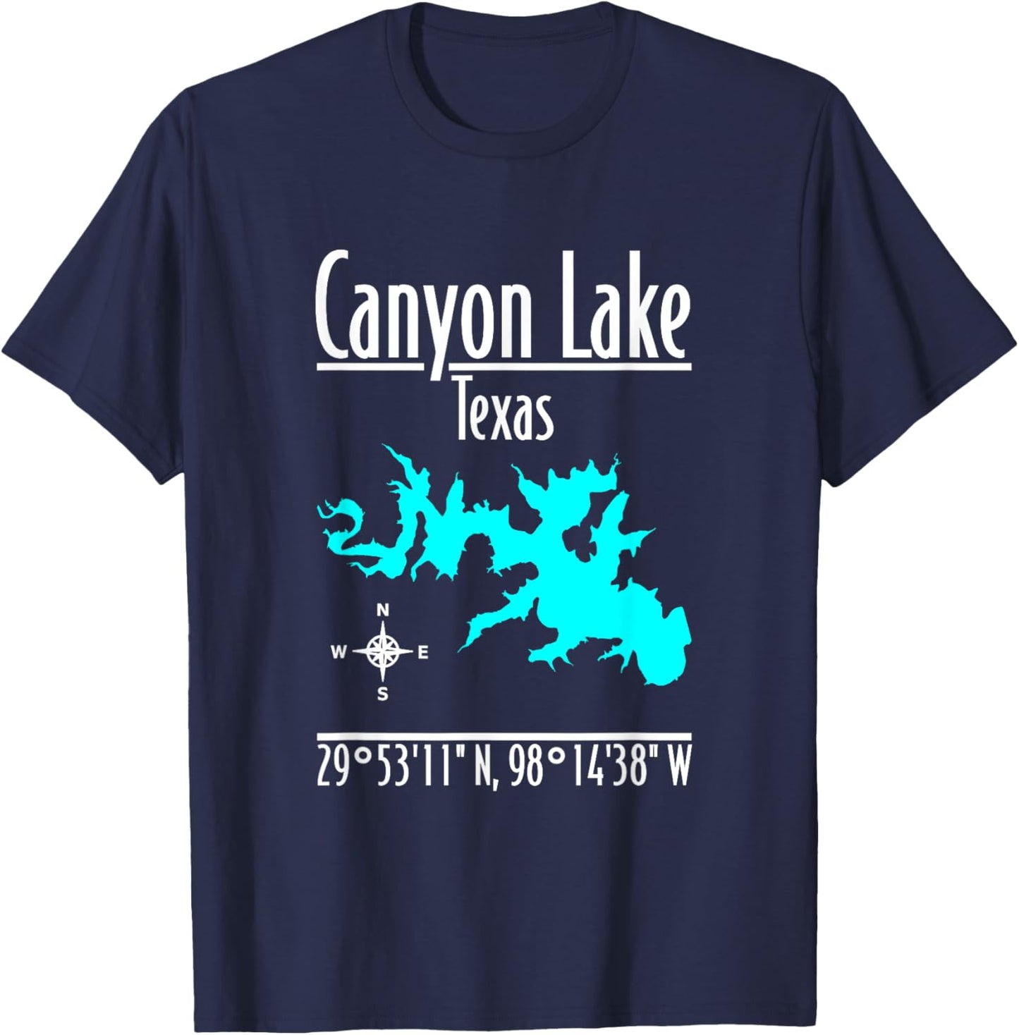 Modern Canyon Lake - Texas T-Shirt - T-Shirt | Navy