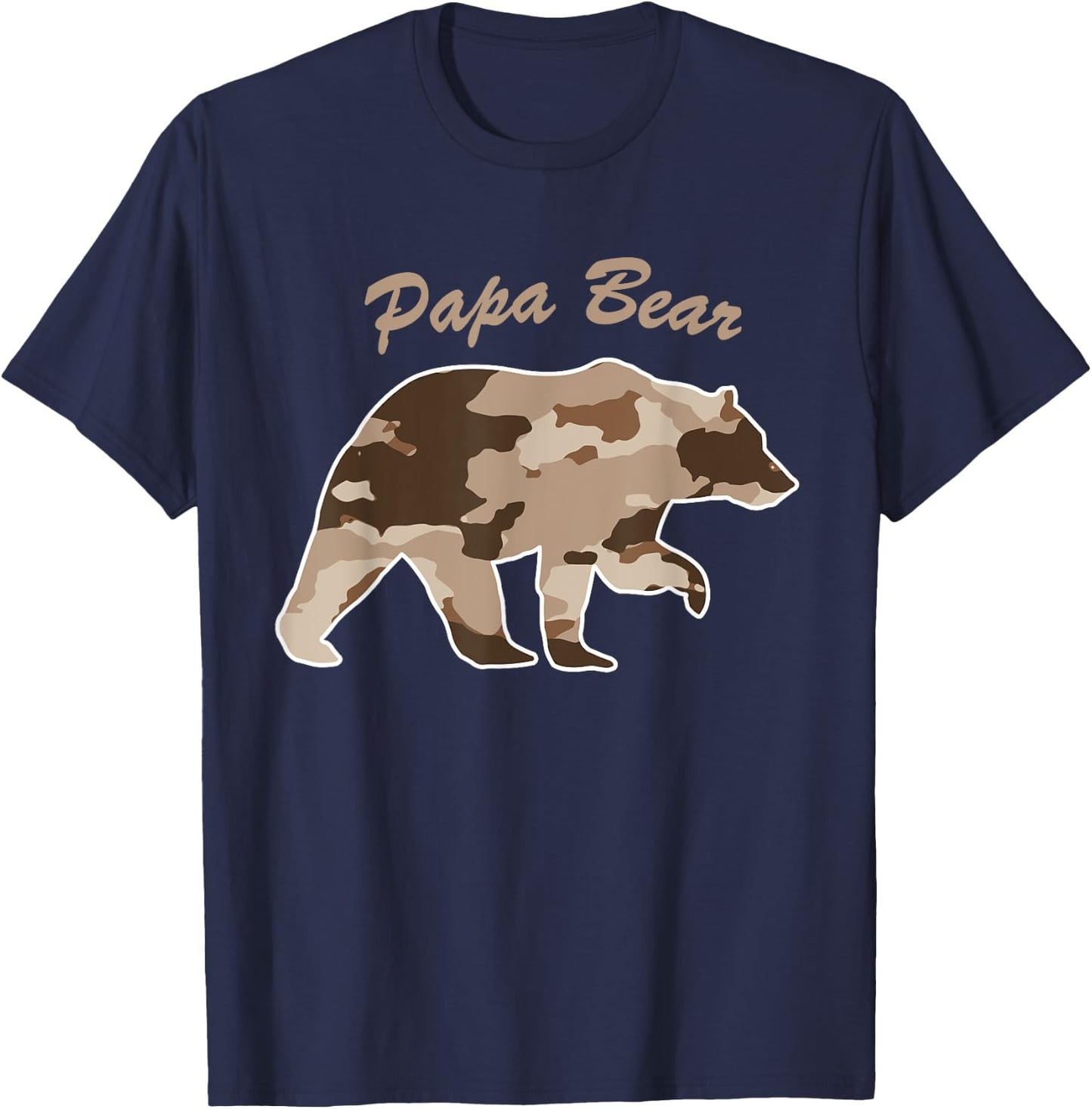 Camouflage Daddy Bear Family Camo Hunting - Papa Bear T-Shirt - T-Shirt | Navy