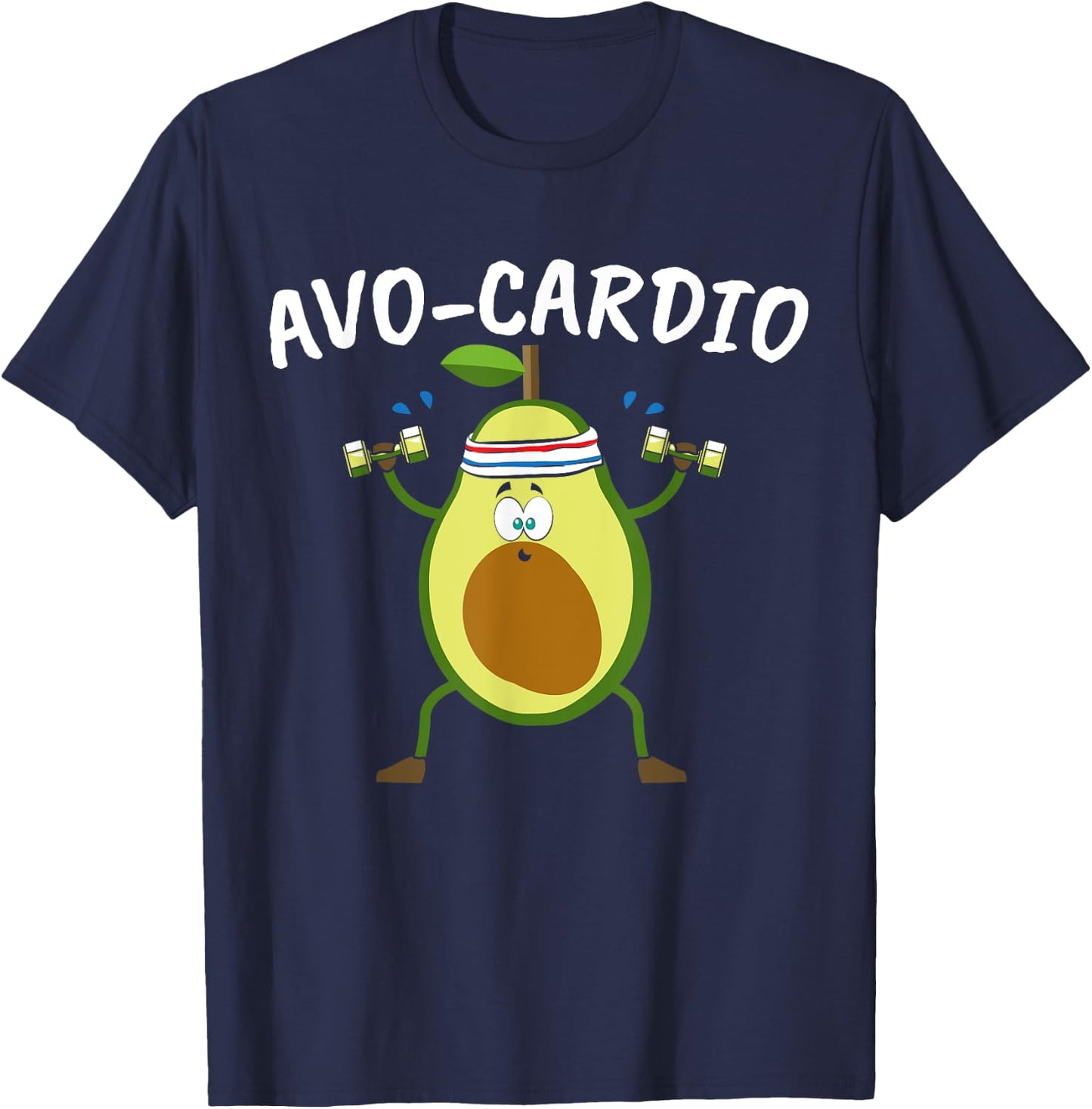 Avocado Graphic Avo Cardio for a Avacardio Workout Pun T-Shirt - T-Shirt | Navy