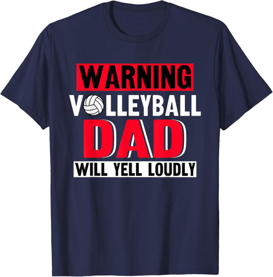 Volleyball Dad Fan Player Daddy Team Sport Father's Day T-Shirt - T-Shirt | Navy