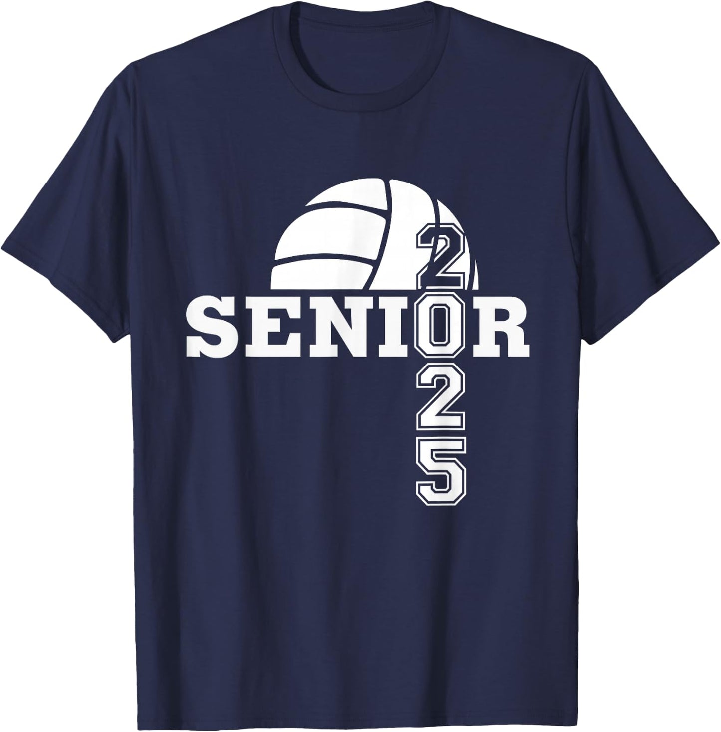 Senior 2025 volleyball boys girls team school seniors T-Shirt - T-Shirt | Navy