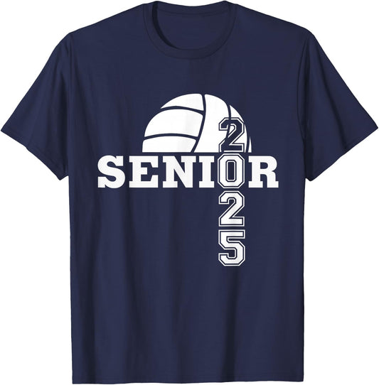 Senior 2025 volleyball boys girls team school seniors T-Shirt - T-Shirt | Navy