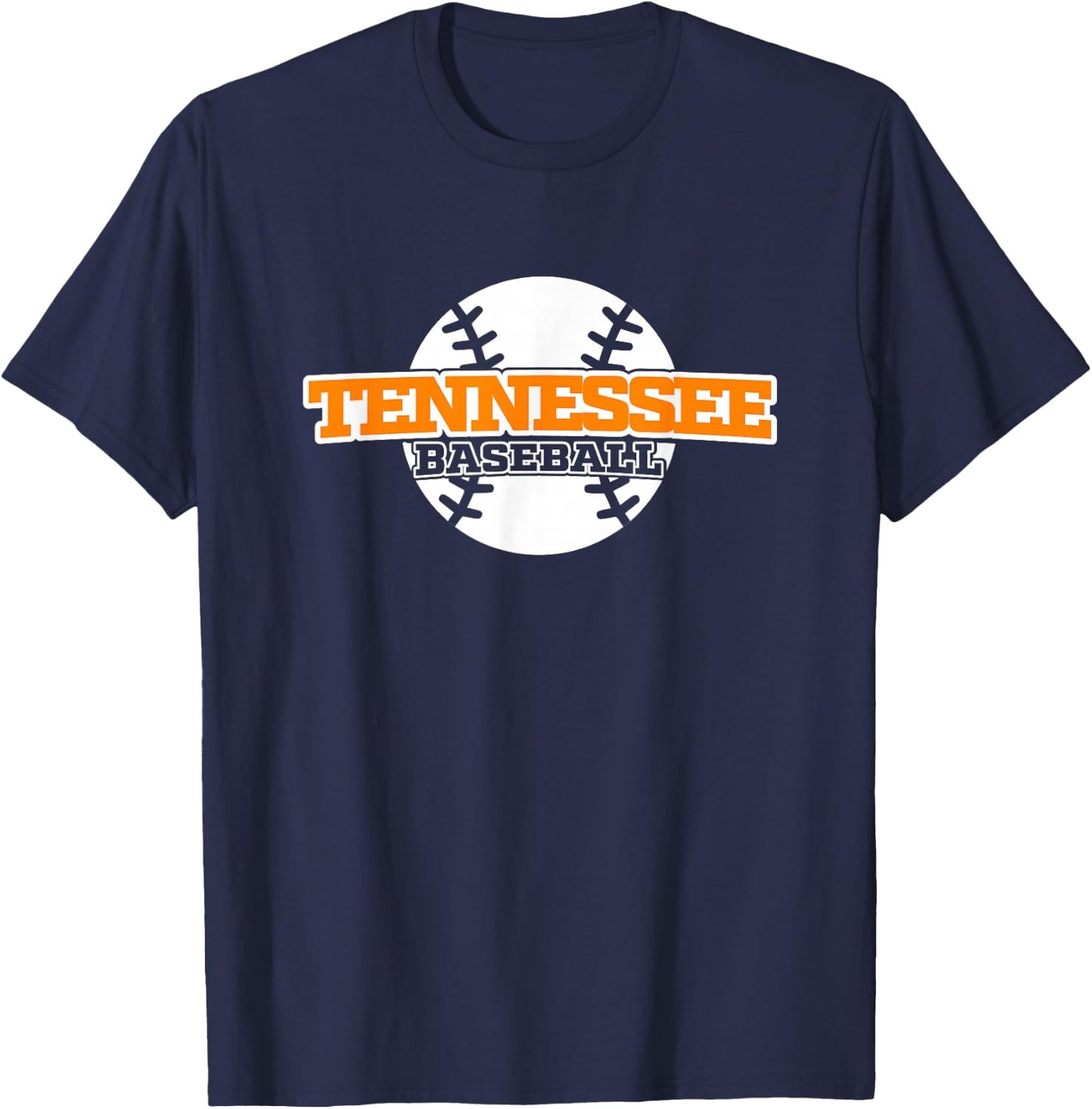 Tennessee Baseball Block Font T-Shirt - T-Shirt | Navy