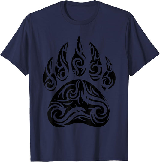 Native American Bear Paw Funny Spirit Animal Gift Men Women T-Shirt - T-Shirt | Navy