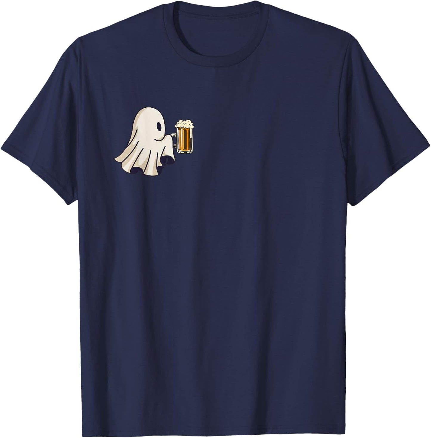 Spooky Season Cute Little Ghost Beer Halloween Costume T-Shirt - T-Shirt | Navy