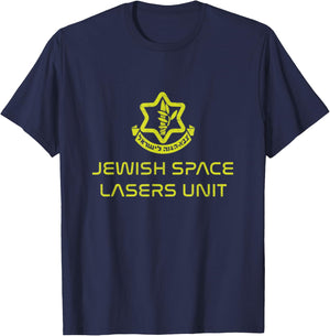 Jewish Space Lasers Unit Israel Idf Tzahal Logo Ufo Purim T-Shirt - T-Shirt | Navy