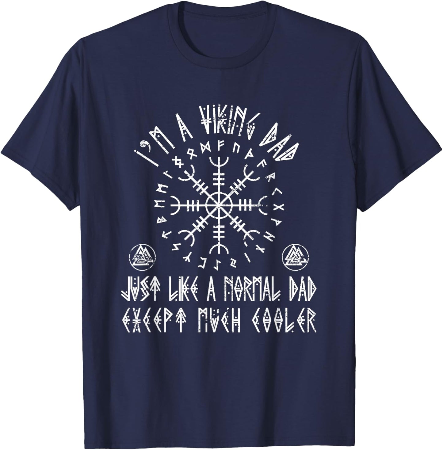 Viking Dad Scandinavian Warrior Fathers Day Gift Viking T-Shirt - T-Shirt | Navy