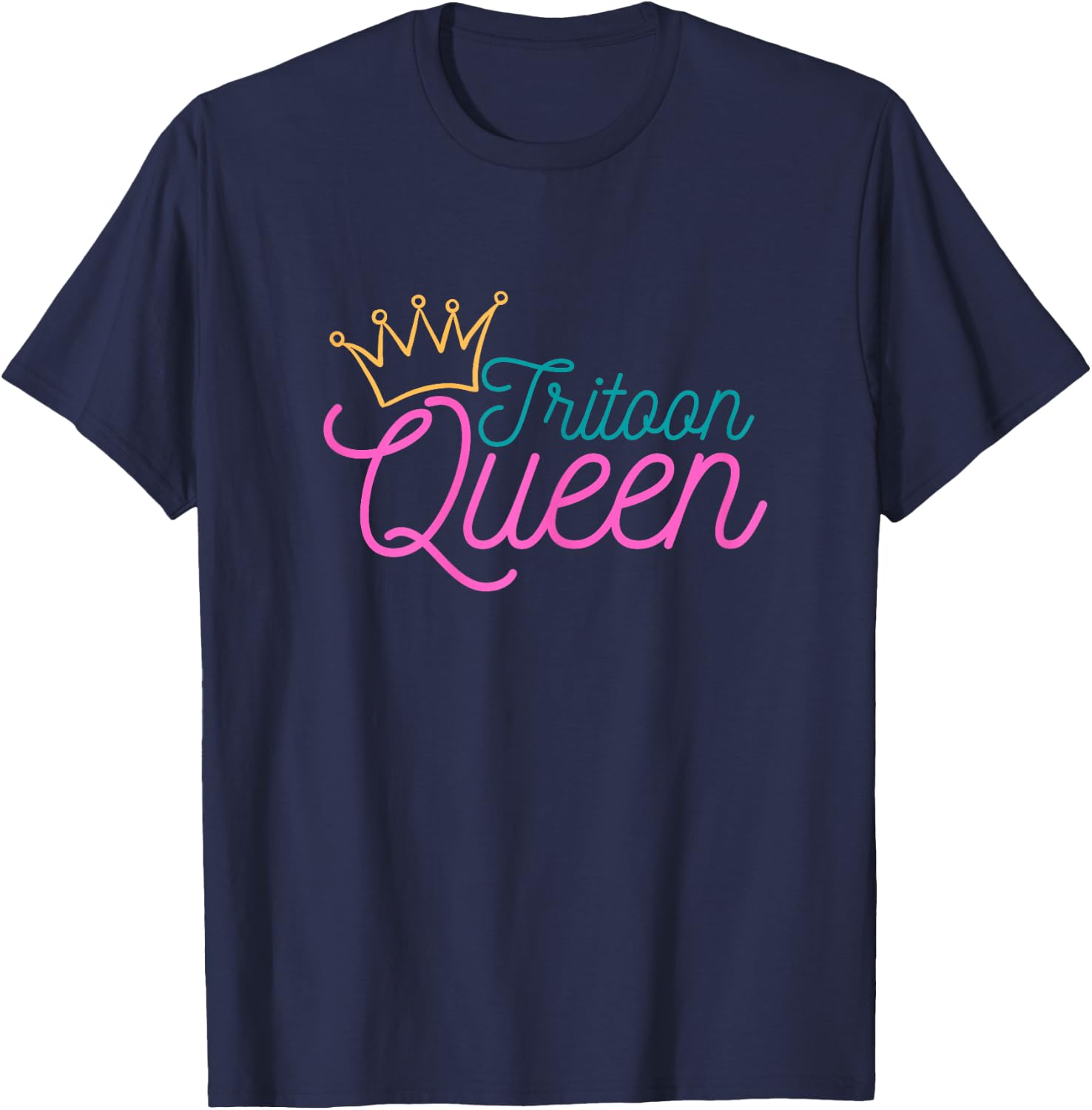 Tritoon Queen Flatboat Pontoon Boat Life Tri-Toon T-Shirt - T-Shirt | Navy