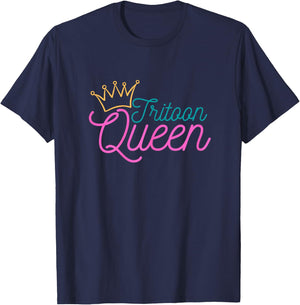 Tritoon Queen Flatboat Pontoon Boat Life Tri-Toon T-Shirt - T-Shirt | Navy