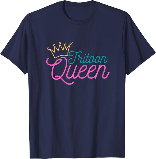 Tritoon Queen Flatboat Pontoon Boat Life Tri-Toon T-Shirt - T-Shirt | Navy