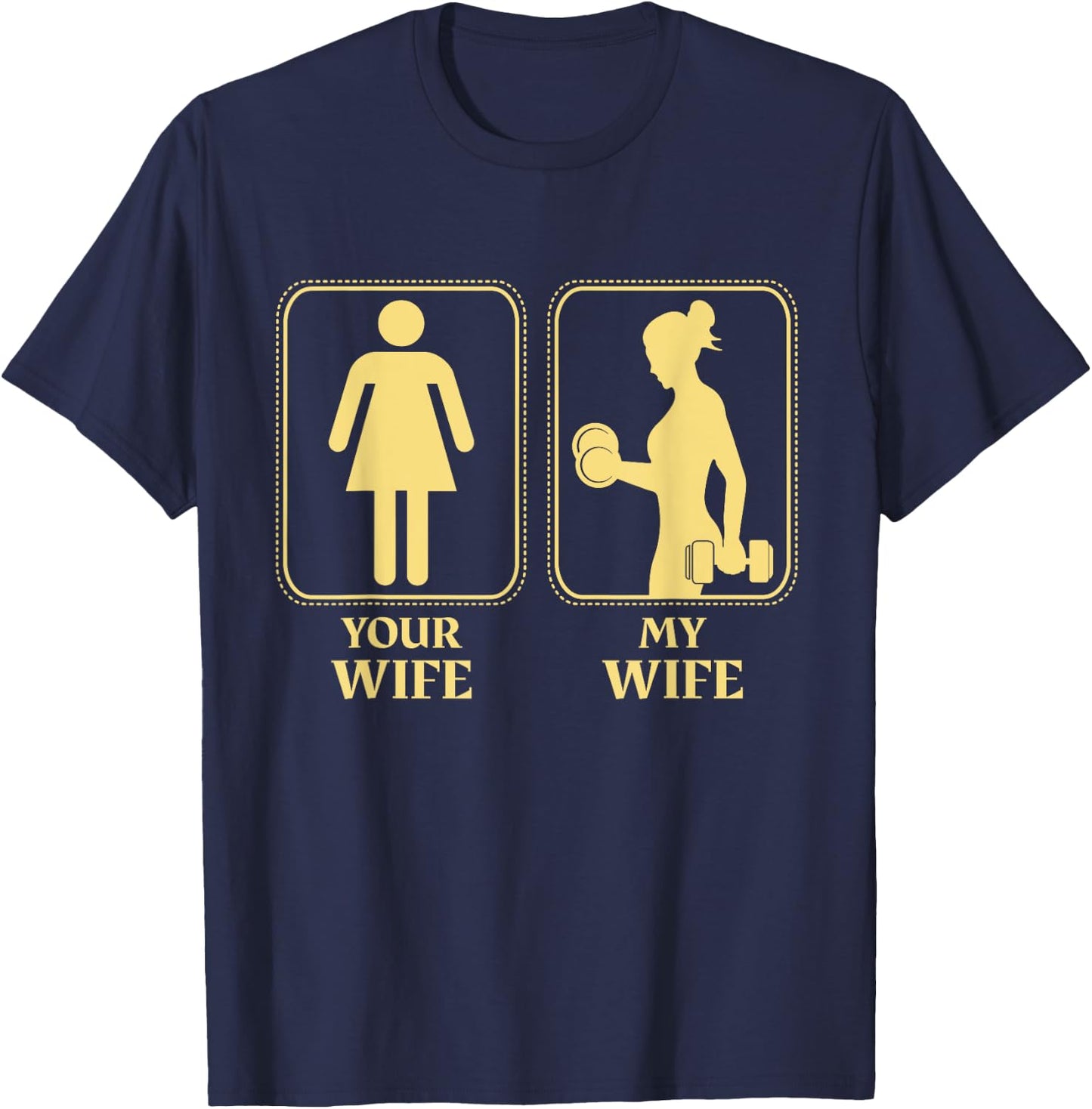 My wife your wife weightlifting women fitness gym moms T-Shirt - T-Shirt | Navy
