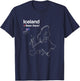 Flag and Map of Iceland T-Shirt - T-Shirt | Navy