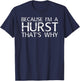 HURST Gift Funny Surname Family Tree Birthday Reunion Idea T-Shirt - T-Shirt | Navy