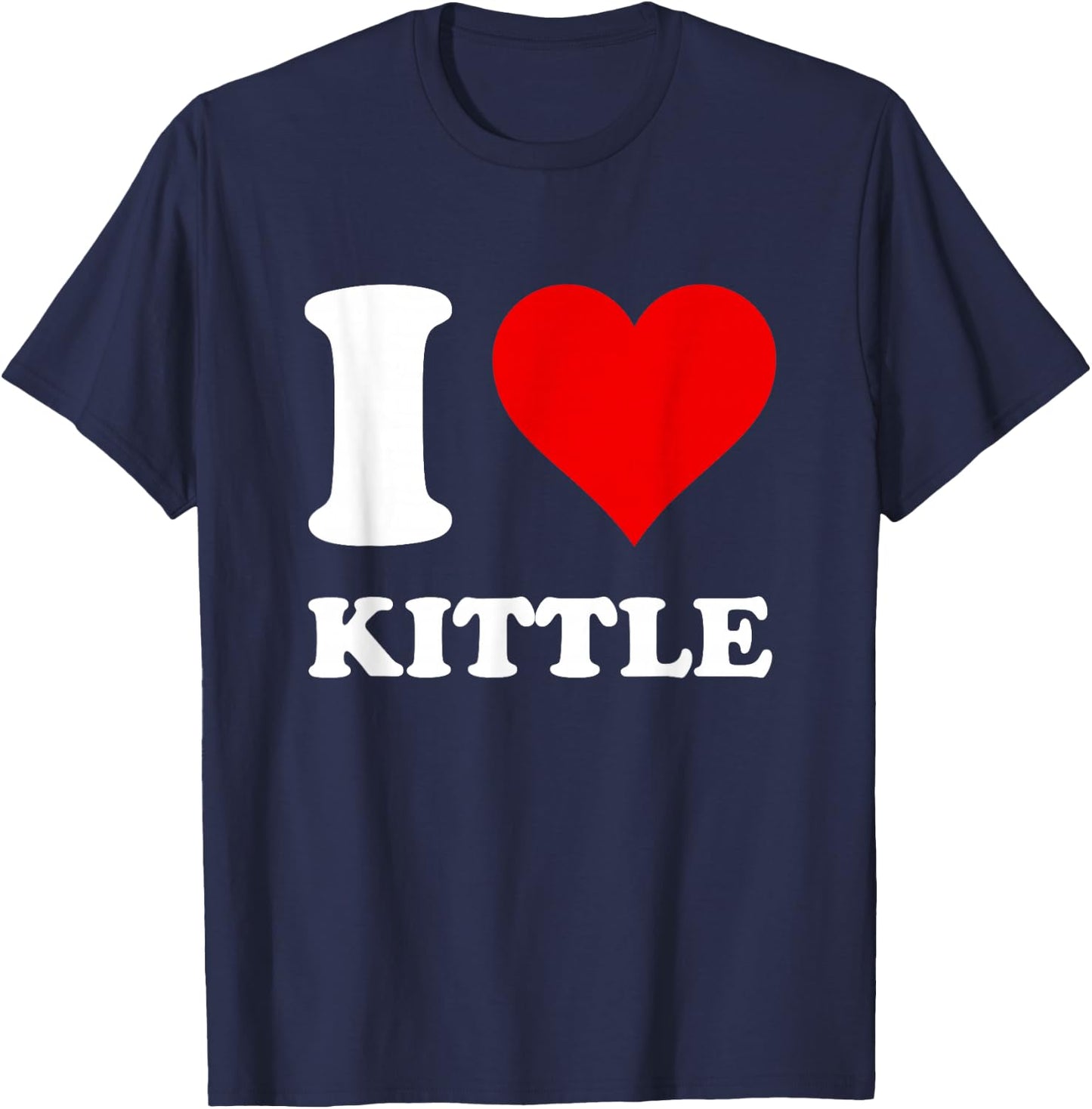Red Heart I Love Kittle T-Shirt - T-Shirt | Navy