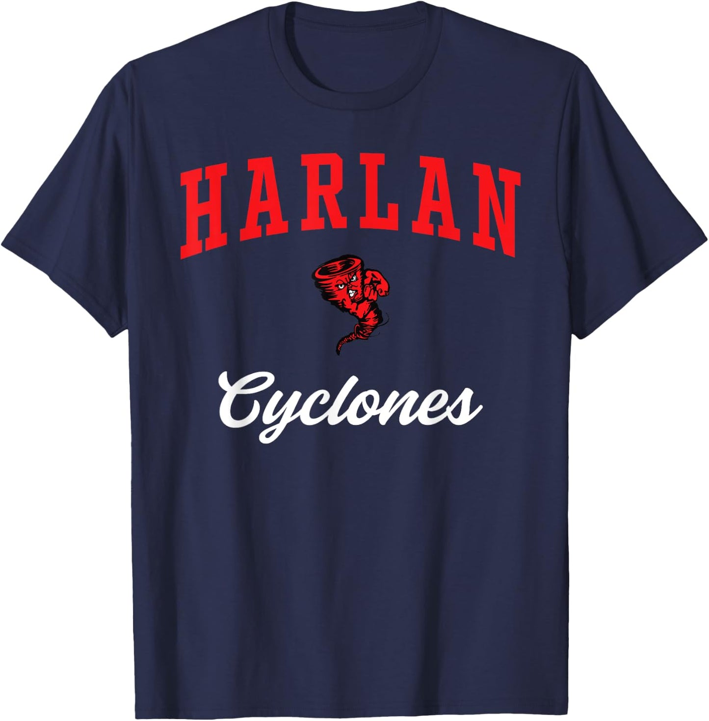 Harlan High School Cyclones T-Shirt - T-Shirt | Navy
