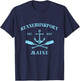 Vintage Nautical Boat Anchor & Crossed Oars Kennebunkport T-Shirt - T-Shirt | Navy