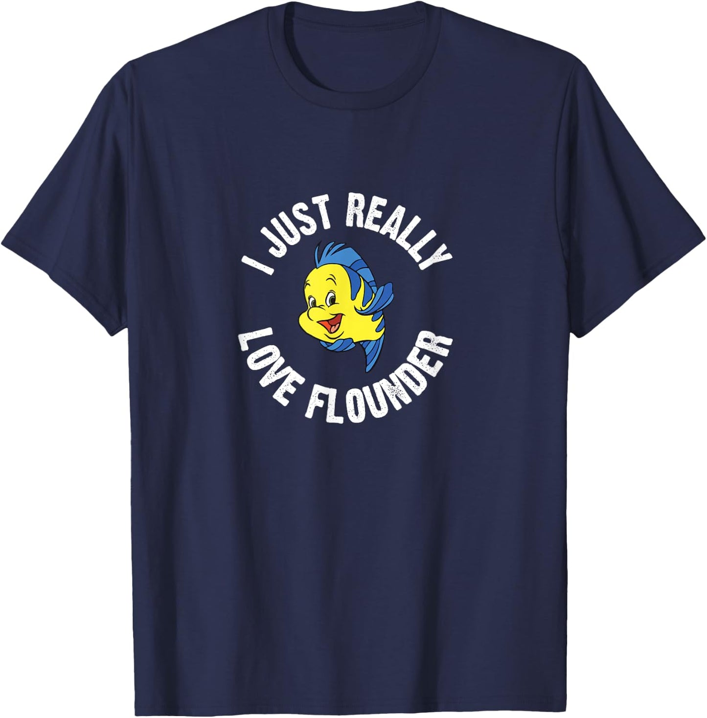I Just Really Love Flounder - Cute Animal Lover T-Shirt - T-Shirt | Navy