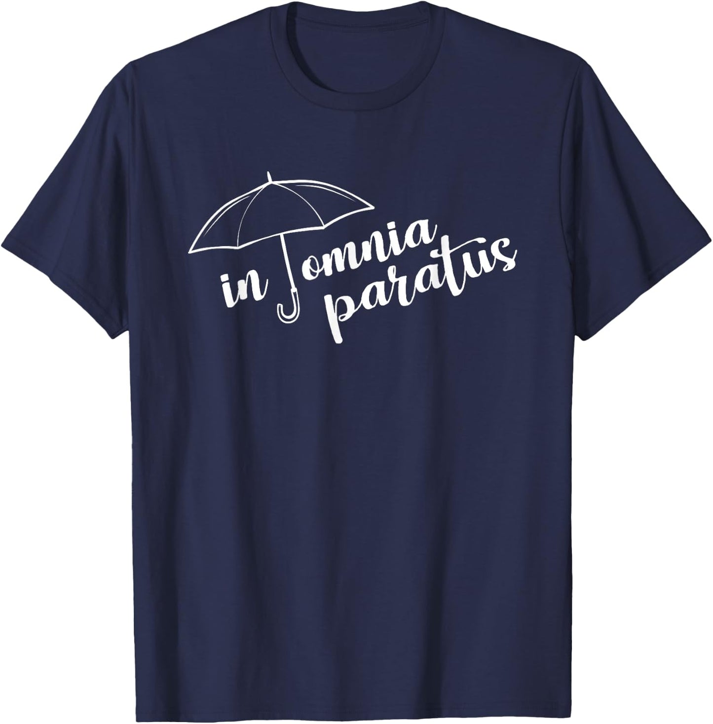 In Omnia Paratus Umbrella T-Shirt - T-Shirt | Navy