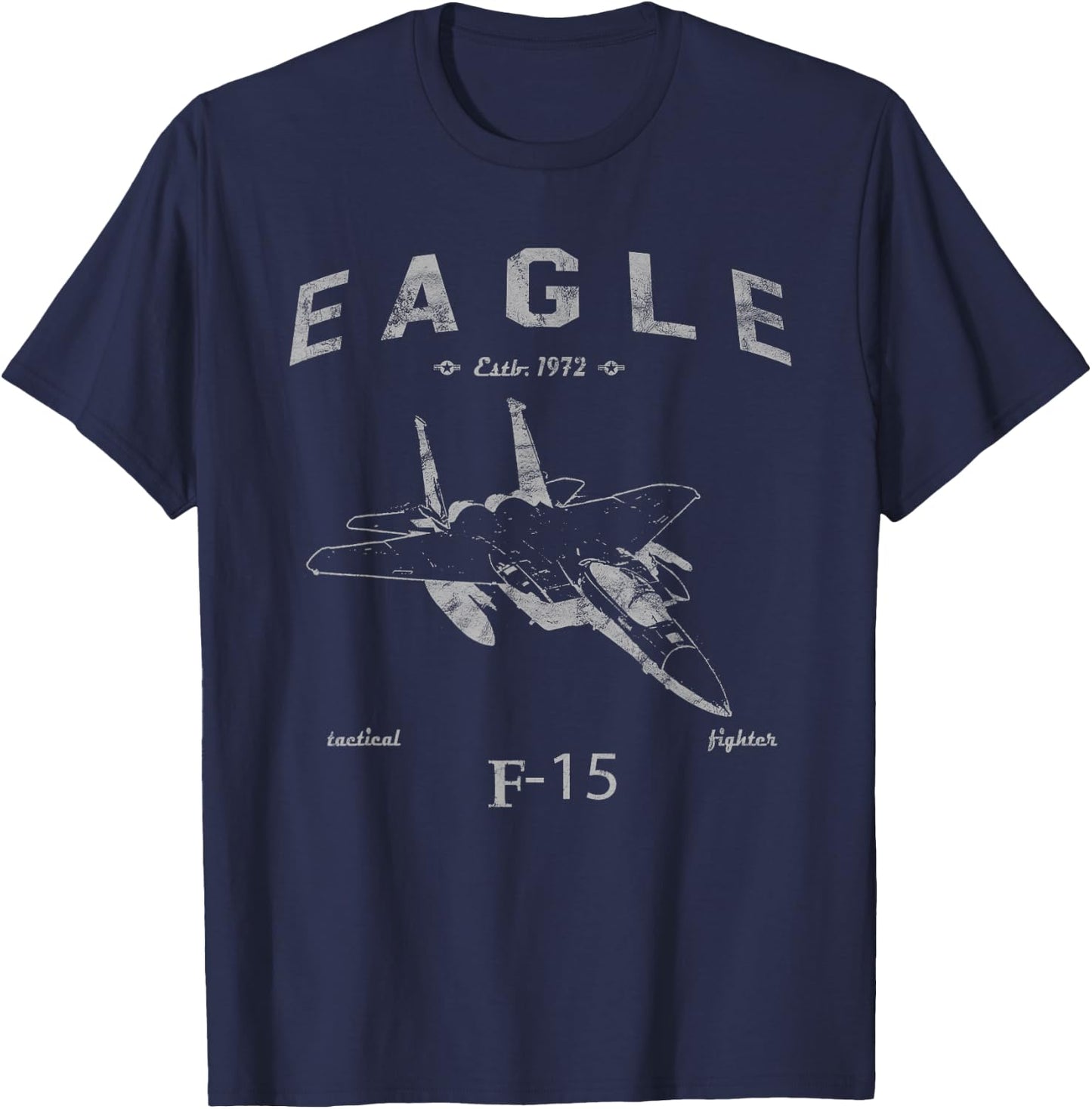 F-15 Eagle Jet Airplane Estb 1972 Vintage Style Pilot T-Shirt - T-Shirt | Navy