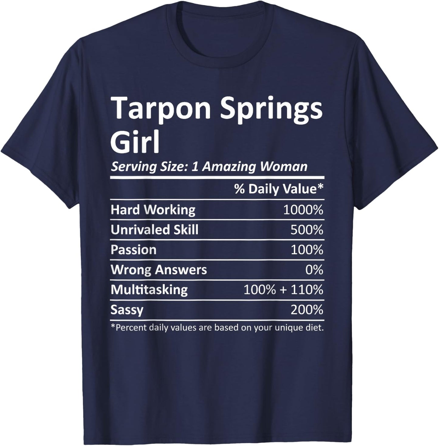 TARPON SPRINGS GIRL FL FLORIDA Funny City Home Roots Gift T-Shirt - T-Shirt | Navy