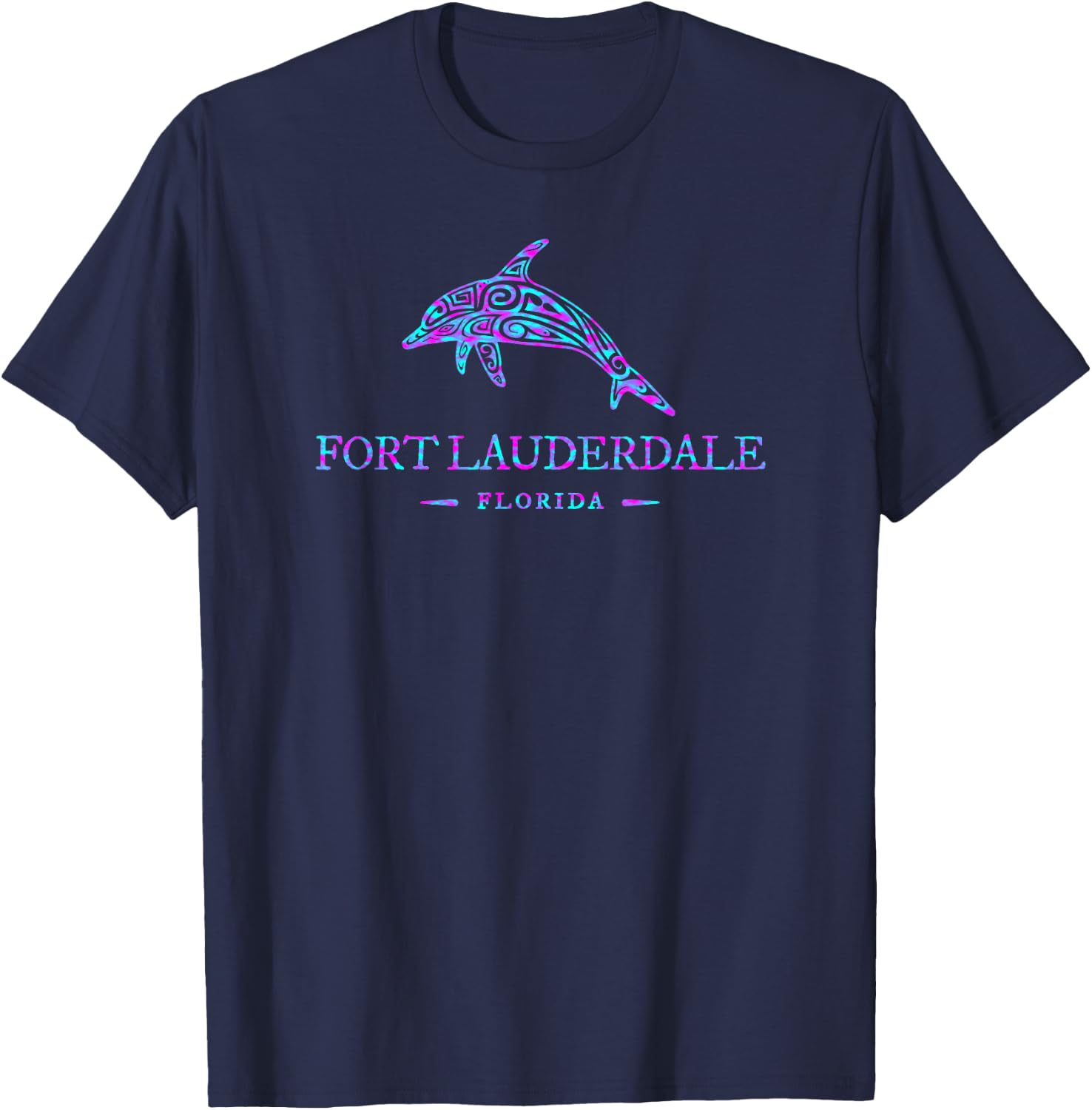 Fort Lauderdale Florida Dolphin Boys Girls Vacation Souvenir T-Shirt - T-Shirt | Navy