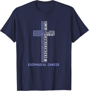 Esophageal Cancer Fight Cancer Ribbon T-Shirt - T-Shirt | Navy