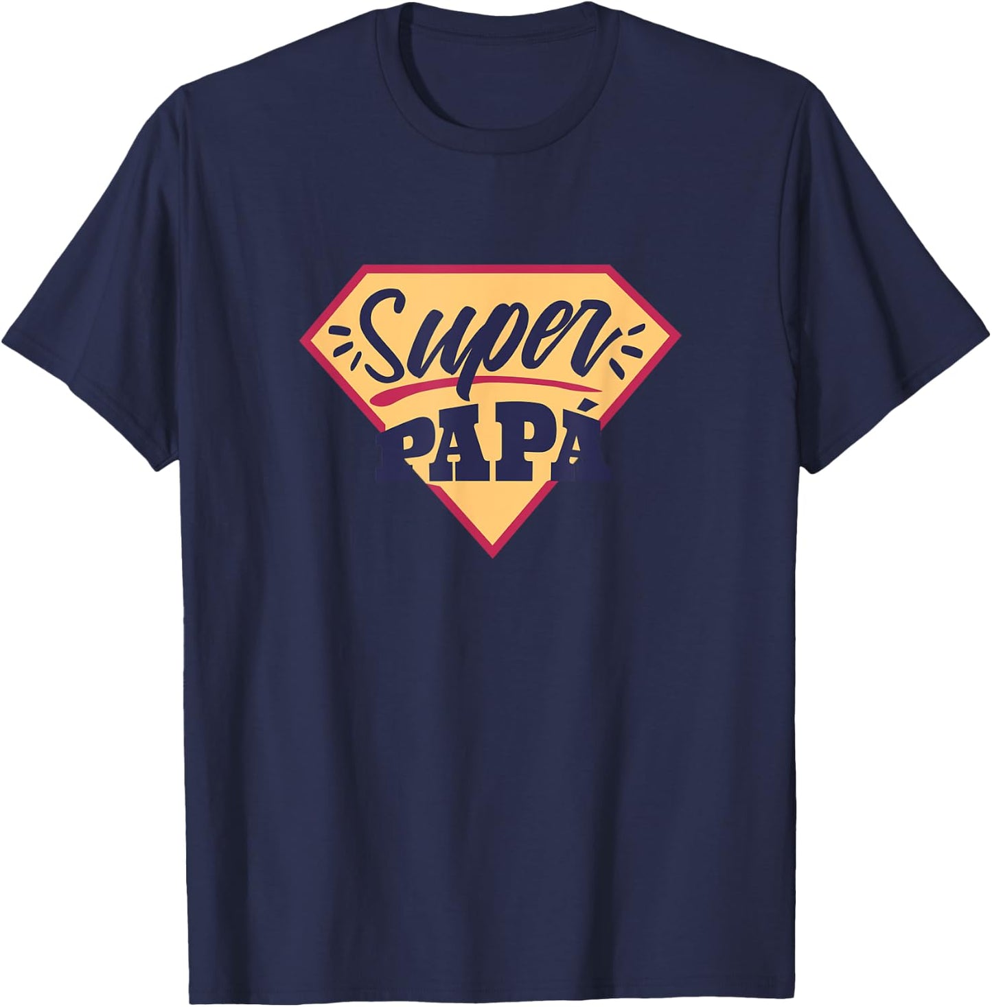 Super Papa Shirt SUPERHERO Funny Fathers Day for Dad T-Shirt - T-Shirt | Navy